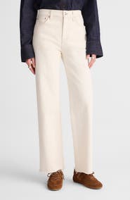 Madewell The Perfect Vintage Raw Hem Crop Wide Leg Jeans