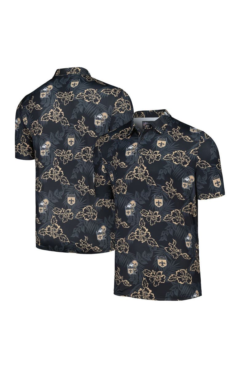 Reyn Spooner Men's Reyn Spooner Black New Orleans Saints Throwback Pua Performance Polo, Alternate, color, Black