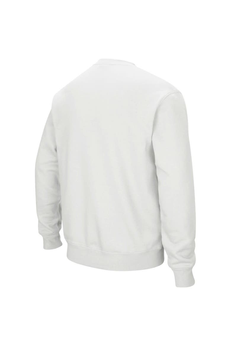 Men's Colosseum White Michigan State Spartans Arch & Logo Crew Neck Sweatshirt, Alternate, color, White