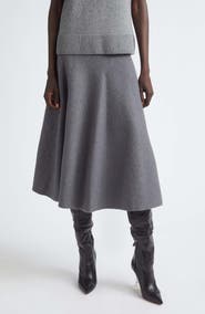 Brandon Maxwell The Miller Structured Virgin Wool Knit Skirt
