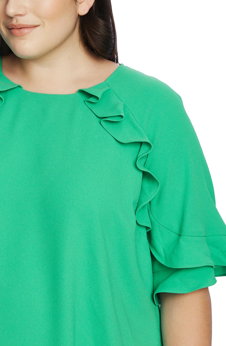 CeCe Ruffled Crepe Shift Dress, Alternate, color,