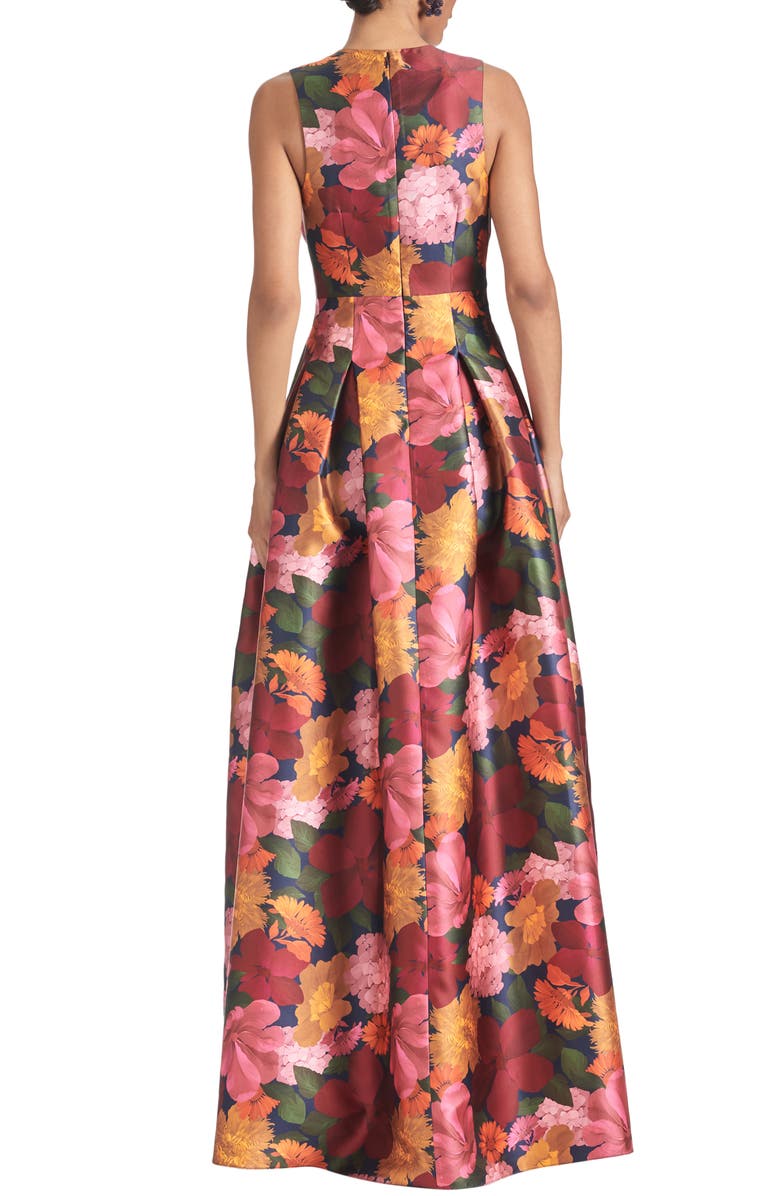 Sachin & Babi Brooke Floral Mikado Gown, Alternate, color,
