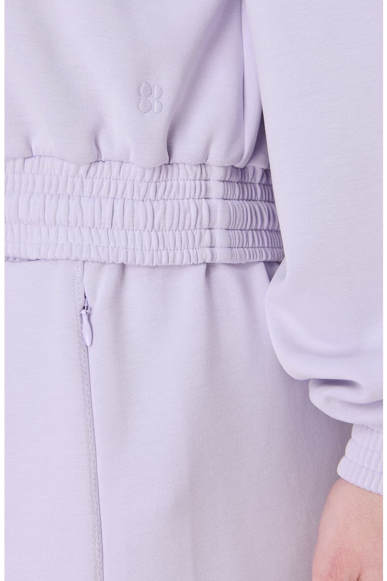 Sand Wash Cloud Weight Crop Hoodie, Alternate, color, HEATHER PURPLE