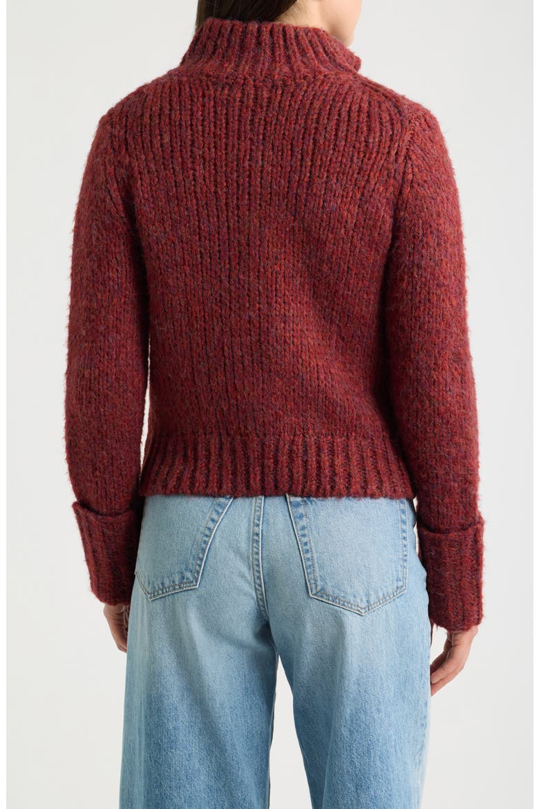 Front Zip Cardigan, Alternate, color, BORDEAUX