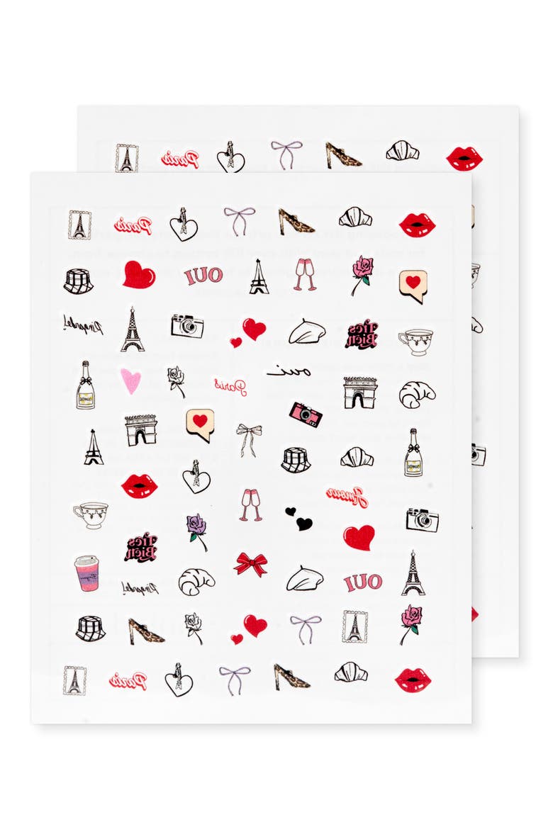 Emily in Paris Nail Art Temporary Tattoos, Alternate, color, MULTI