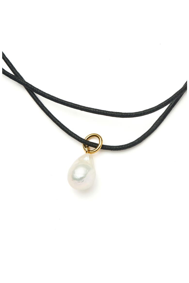 Cord with Cultured Pearl Necklace, Alternate, color, GOLD