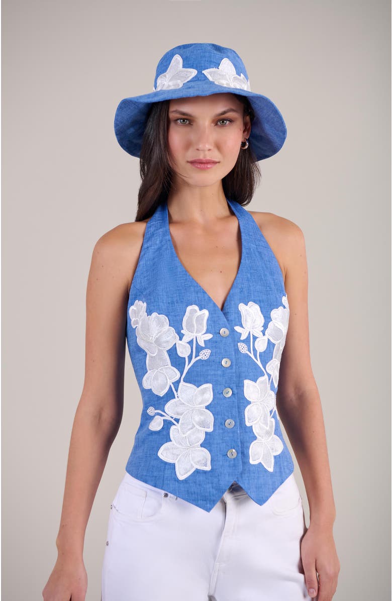 Anne Fontaine Iona Vest, Alternate, color, Blue