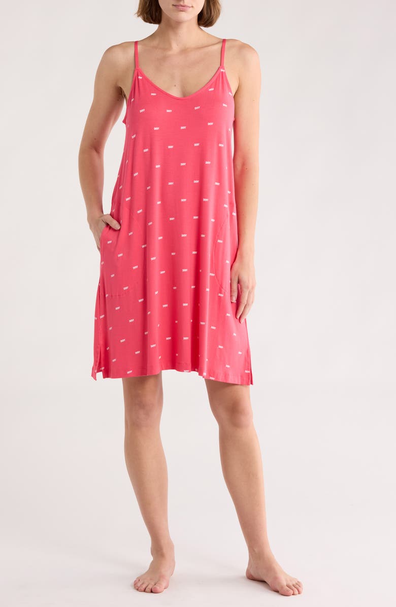 DKNY Logo Nightgown, Main, color,
