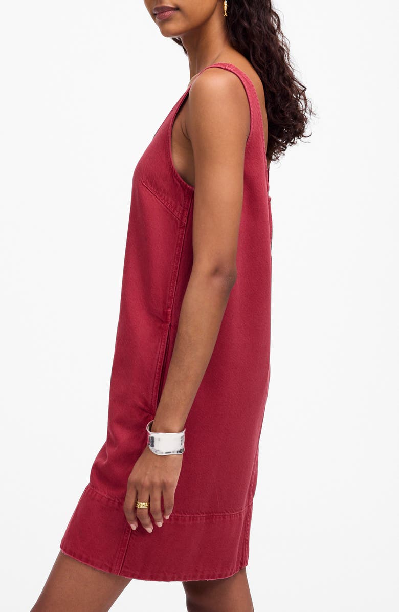 Madewell Garment-Dyed Denim Scoopneck Minidress, Alternate, color, Dark Rosette