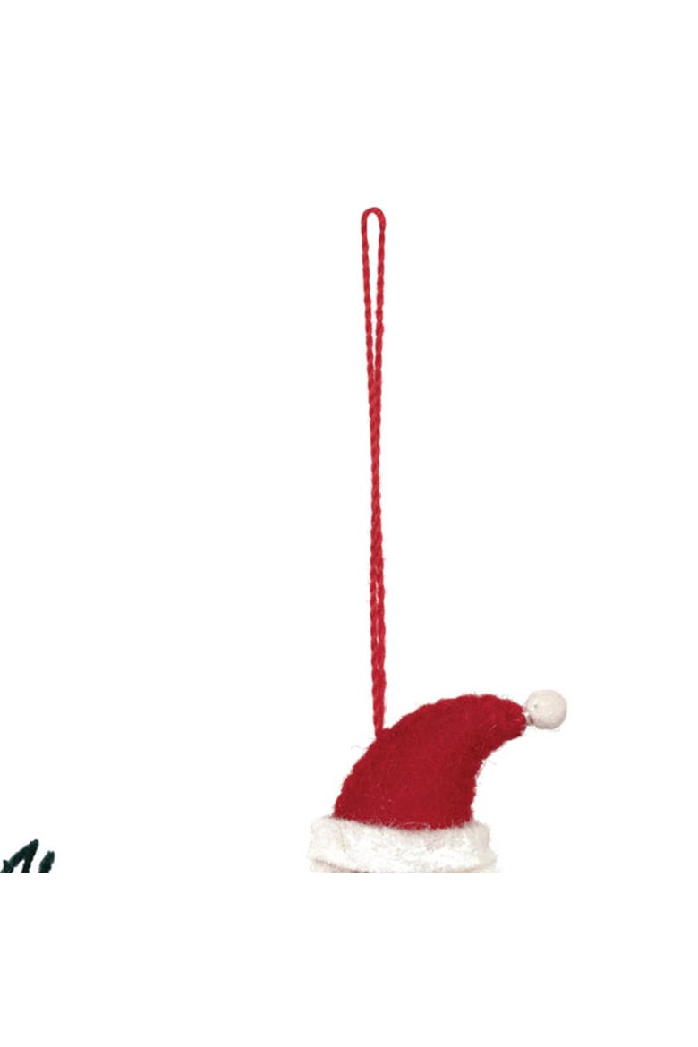 Wool Felt Santa Ornament, Multicolor, Alternate, color, Red