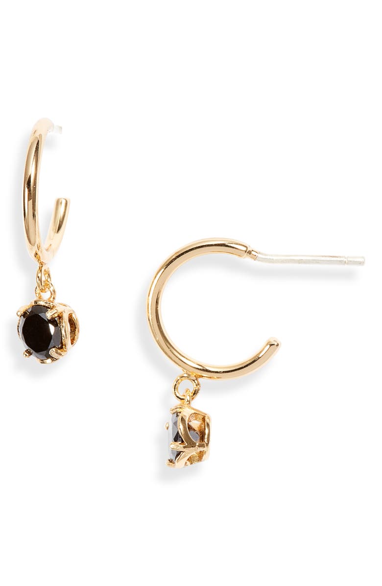 Kate Spade New York mini stone huggie hoop earrings, Main, color,