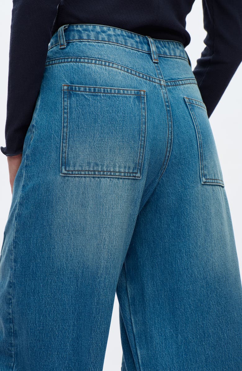 Bayeas High Waist Embroidered Detail Wide Leg Jeans, Alternate, color,