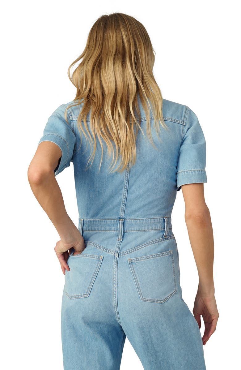 Joe's Jeans Trucker Wide Leg Denim Jumpsuit, Alternate, color, Facinating