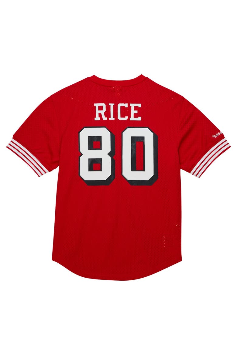 Men's Mitchell & Ness Jerry Rice Scarlet San Francisco 49ers Retired Player Name & Number Mesh Top, Alternate, color, Scarlet