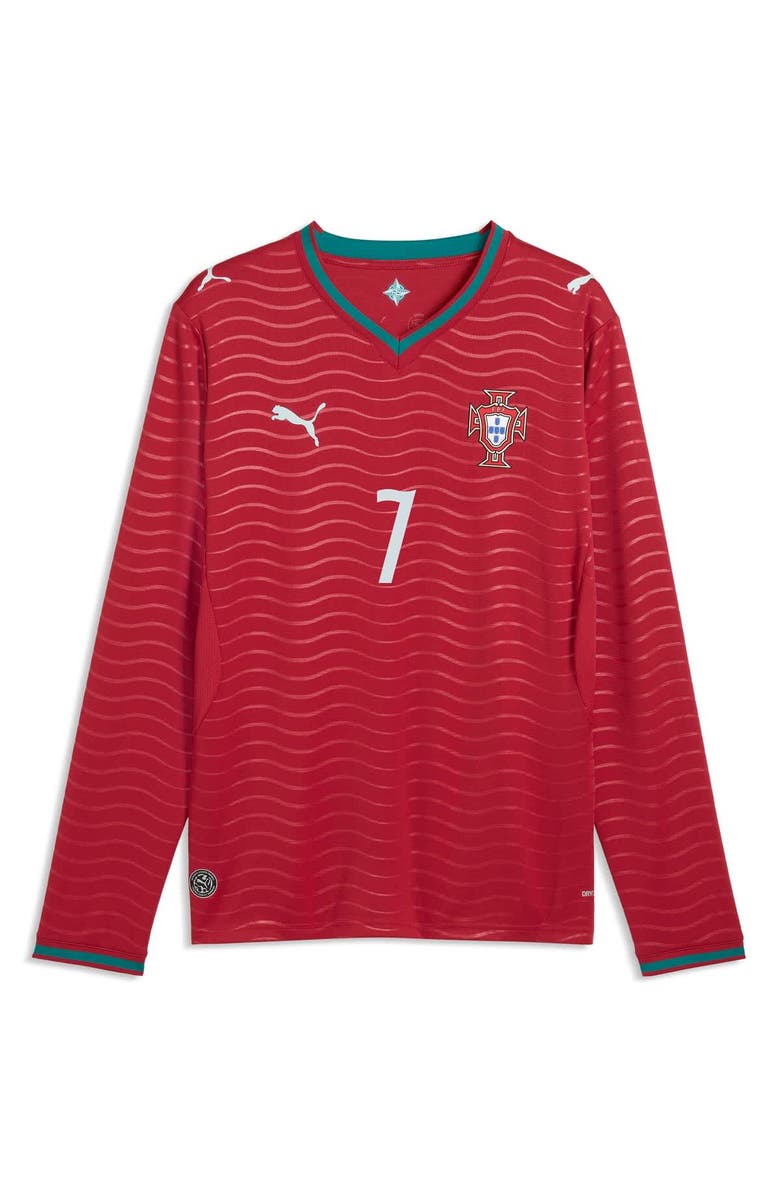 PUMA Men's Puma Cristiano Ronaldo Red Portugal National Team 2026 Home Replica Long Sleeve Jersey, Alternate, color, Red