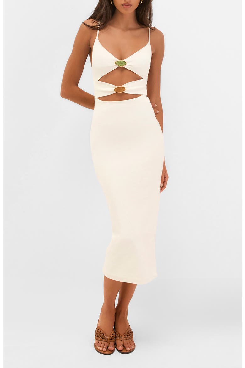 Petra Cutout Cover-Up Maxi Dress, Main, color, WHITE