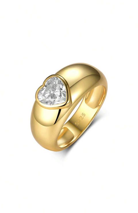 Heart Stone Signet Ring