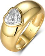 House of Frosted Heart Stone Signet Ring