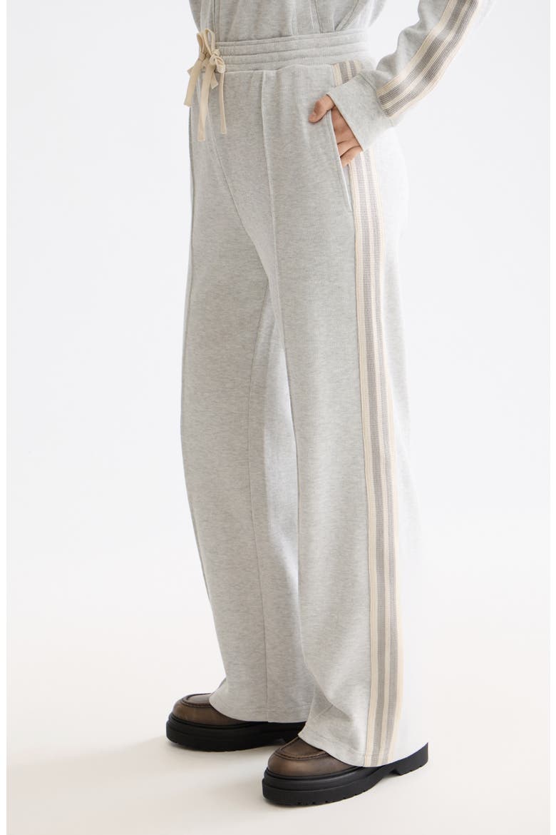 Interlock Seamed Cotton Blend Sweatpants, Alternate, color, LIGHT GREY MELANGE