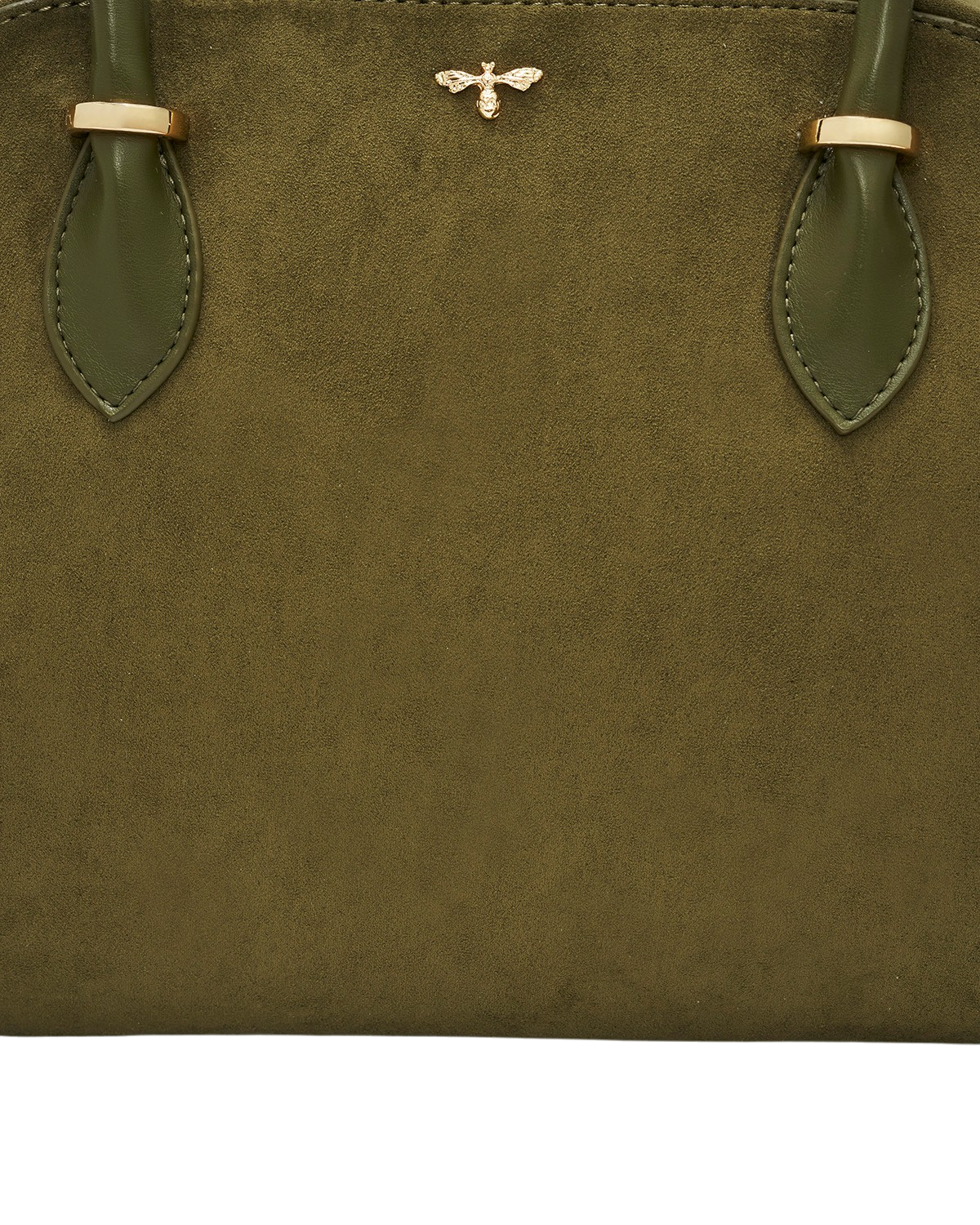 Amelia Faux Suede Shoulder Purse, Alternate, color, Khaki