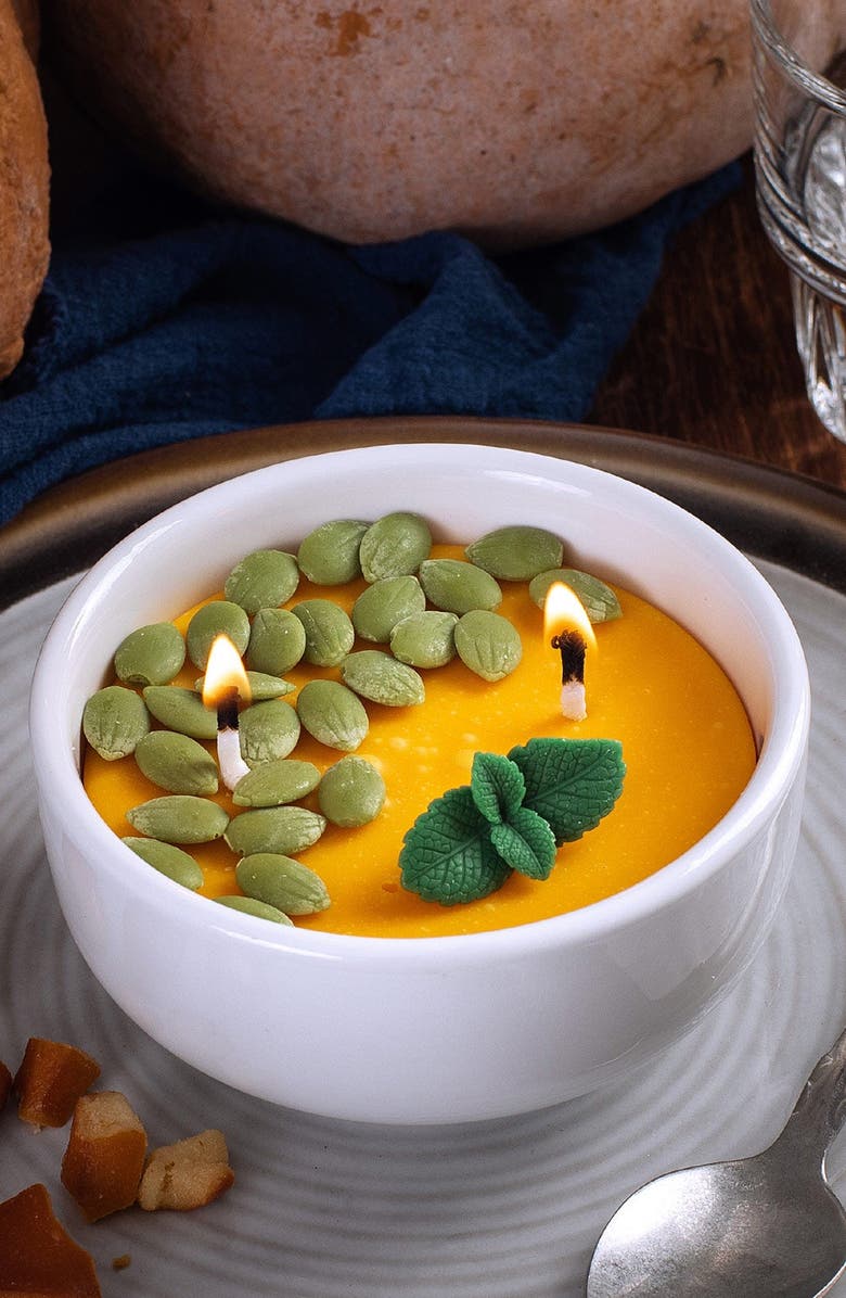 Southlake gifts Pumpkin Soup Bowl Scented Candle, Alternate, color, Yellow / Orange