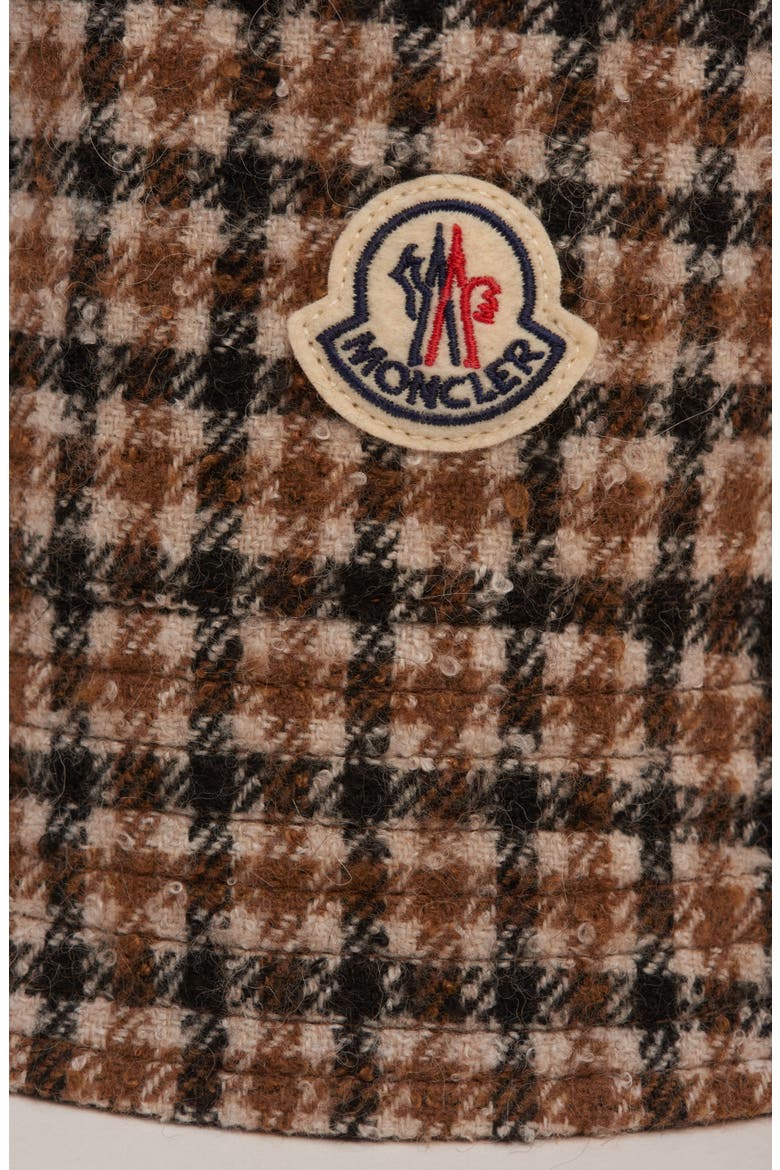 Reversible Check Logo Patch Bucket Hat, Alternate, color, BROWN/ BEIGE CHECK