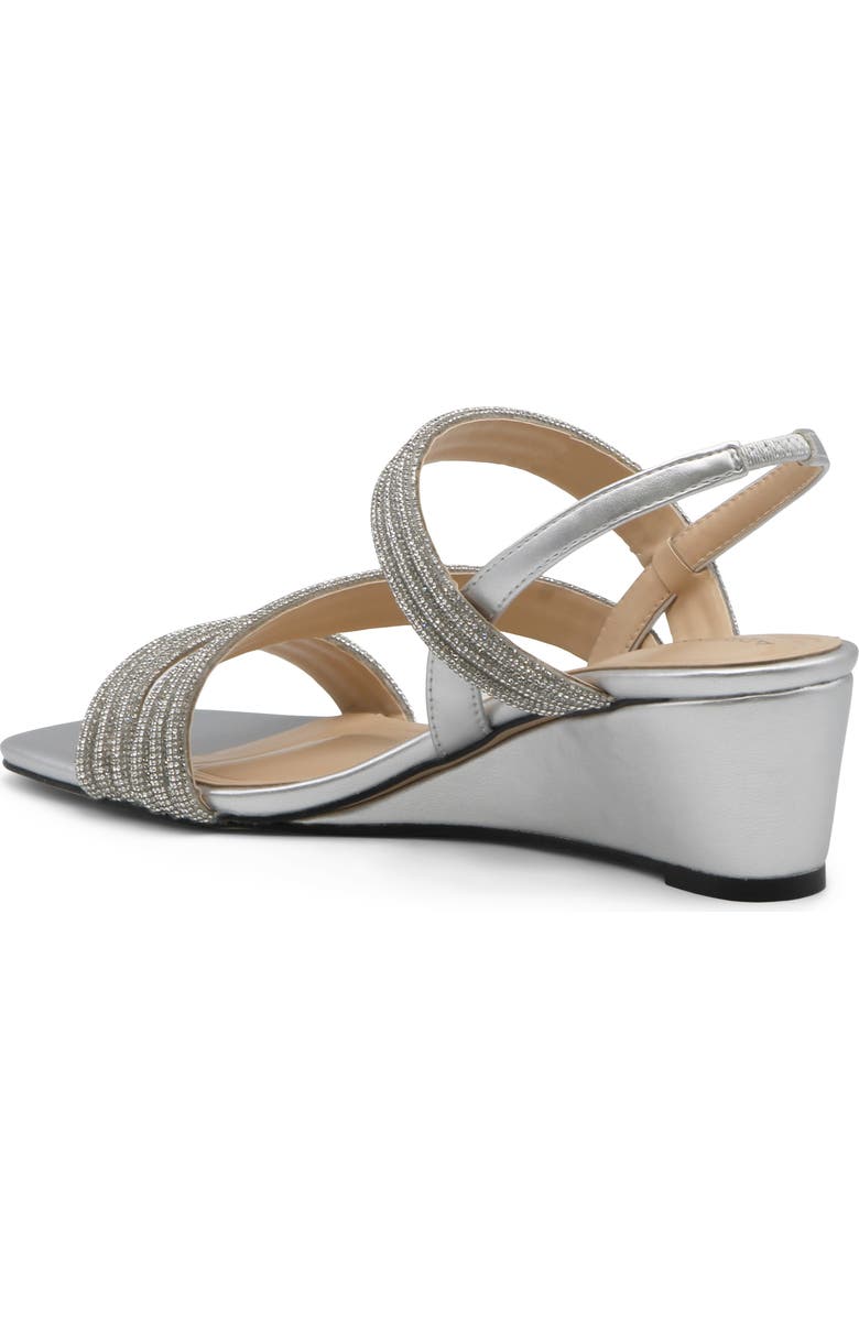 Adrienne Vittadini Alanis Embellished Wedge Sandal, Alternate, color, Silver Metallic