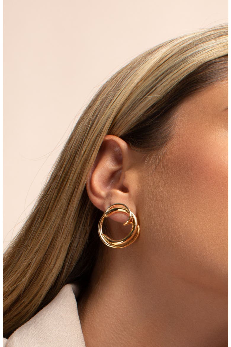 Cher  studs earrings, Alternate, color, GOLD PLATE