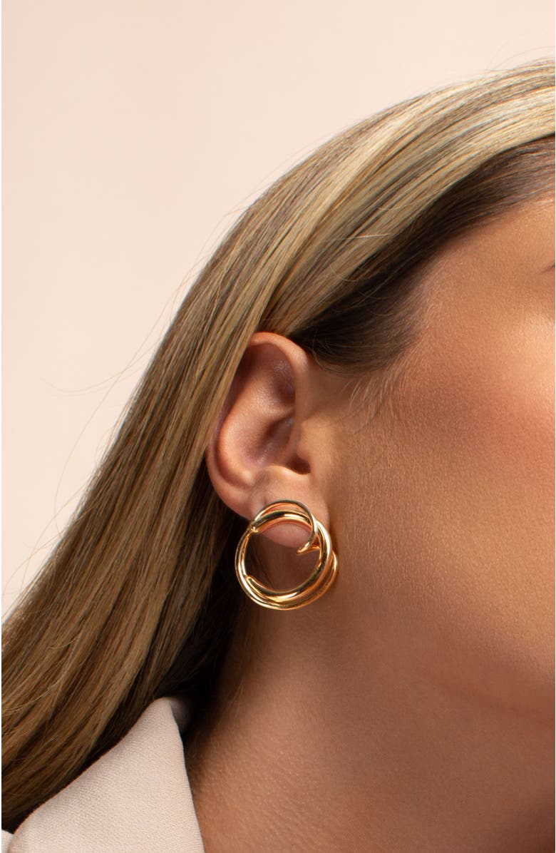 PIERETTI Cher  studs earrings, Alternate, color, Gold Plate