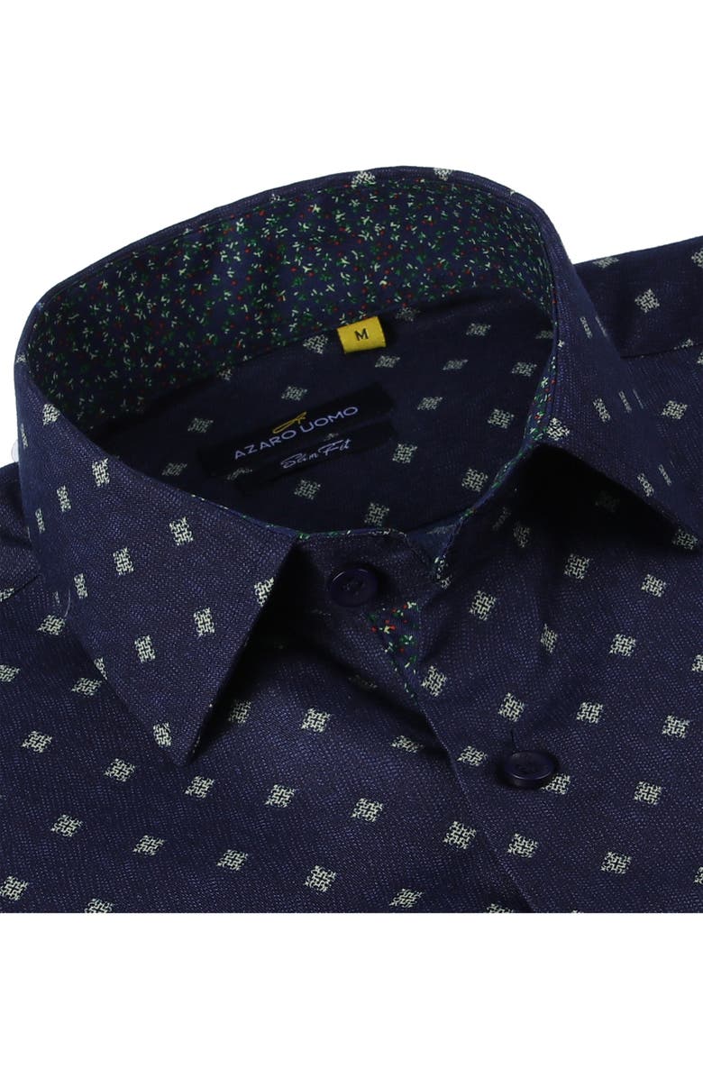 Azaro Uomo Slim Fit Geometric Print Performance Dress Shirt, Alternate, color,