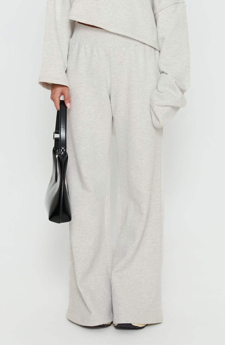 Princess Polly Peaks Wide Leg Sweatpants, Main, color, Snow Marle