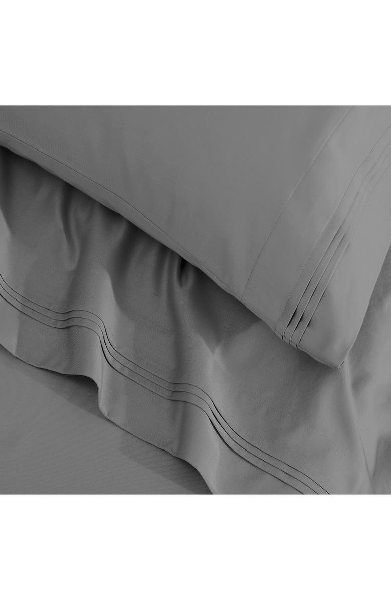 Superior Solid Marrow Stitch 1,500 Thread Count Cotton Sateen Set of 2 Pillowcases, Alternate, color, Grey