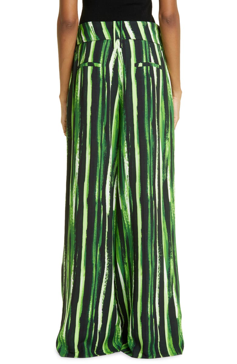 Proenza Schouler Painted Stripe Silk & Cashmere Wide Leg Pants, Alternate, color, 