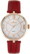 Peugeot Round T Bar Leather Strap Watch- 38MM