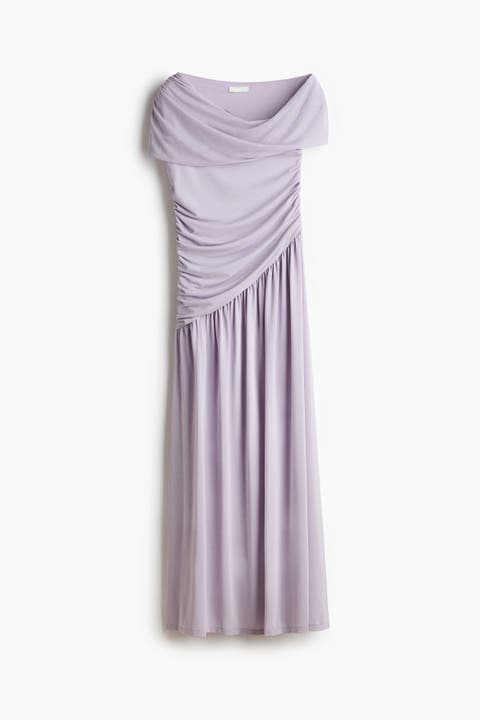 Draped One-shoulder Jersey Dress