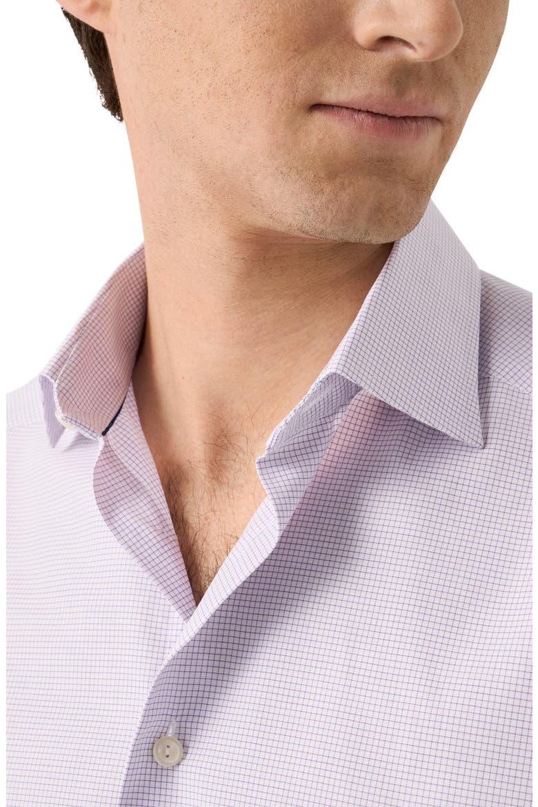 Contemporary Fit Check Cotton Twill Dress Shirt, Alternate, color, LIGHT PURPLE