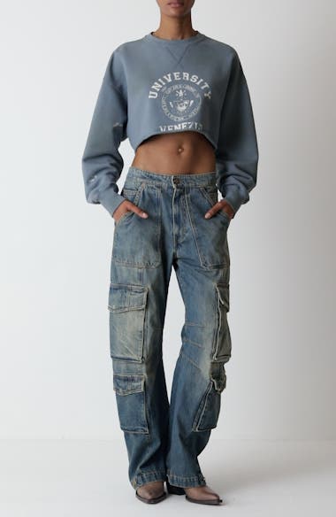 【送料&関税込】Golden Goose Cargo Jeans Golden Goose Blue Washed Denim Cargo Jeans
