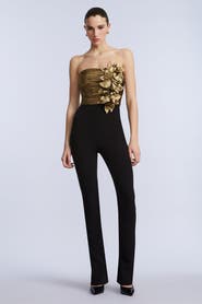 BCBGMAXAZRIA Flower Detail Jumpsuit