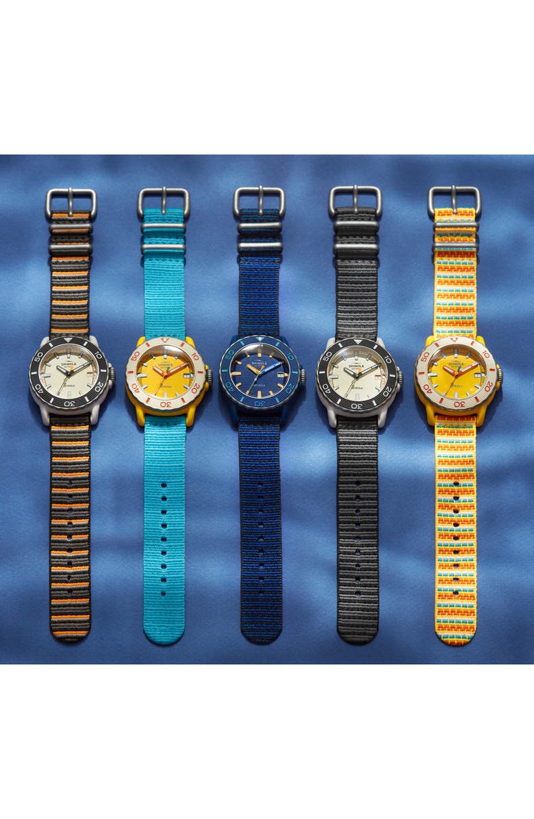 Shinola Sea Creatures Woven Strap Watch, 40mm, Alternate, color, 