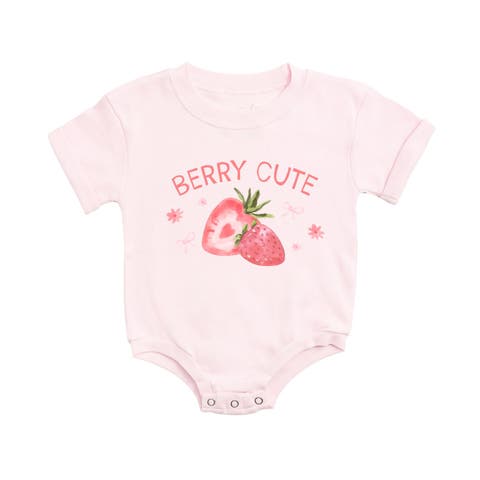Berry Cute Strawberry Short Sleeve Romper (Baby)