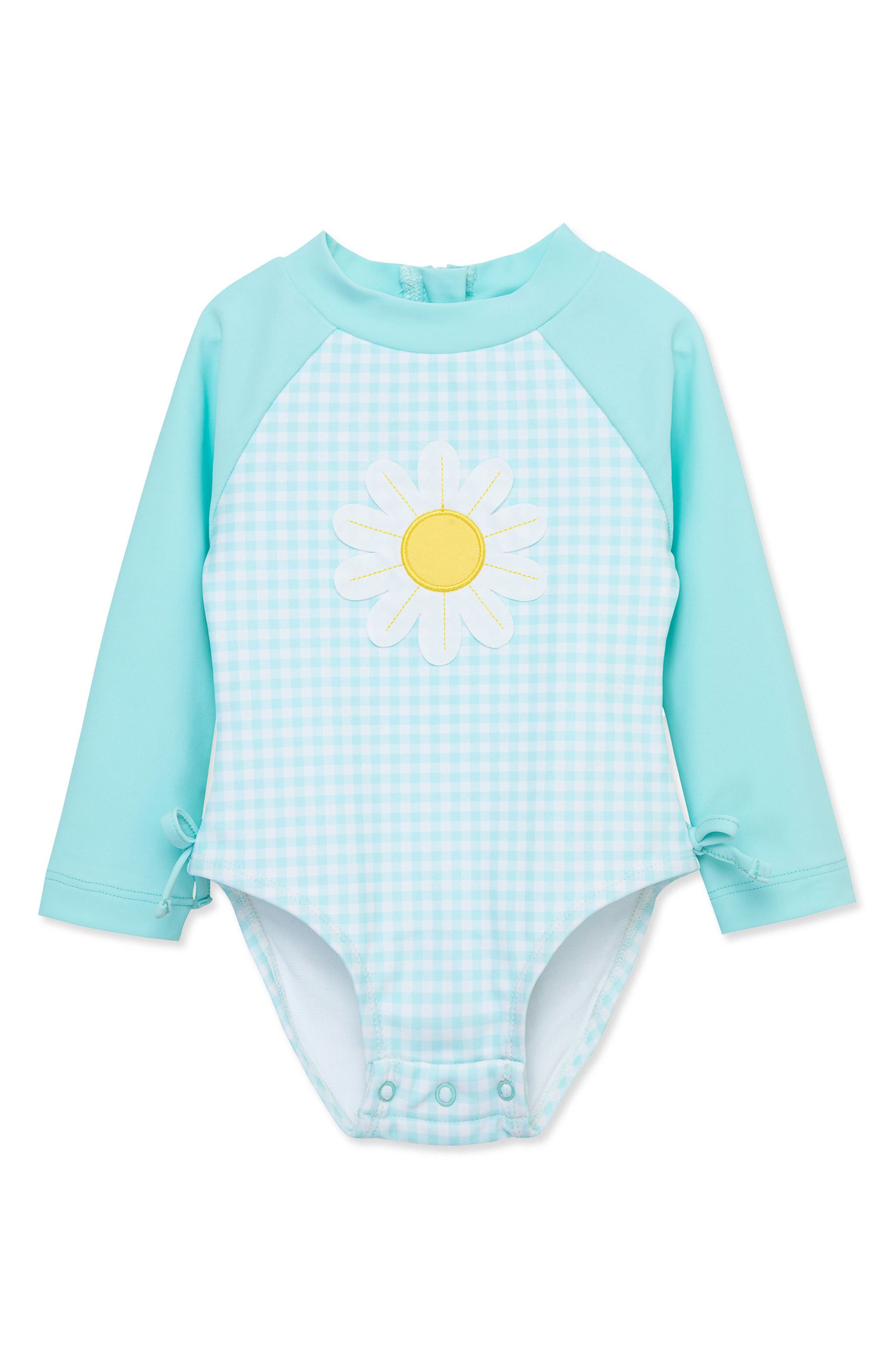 Little Me Daisy Rashguard One-Piece Swimsuit