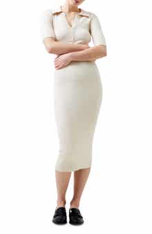 French Connection Cosysoft Polo Rib Midi Sweater Dress