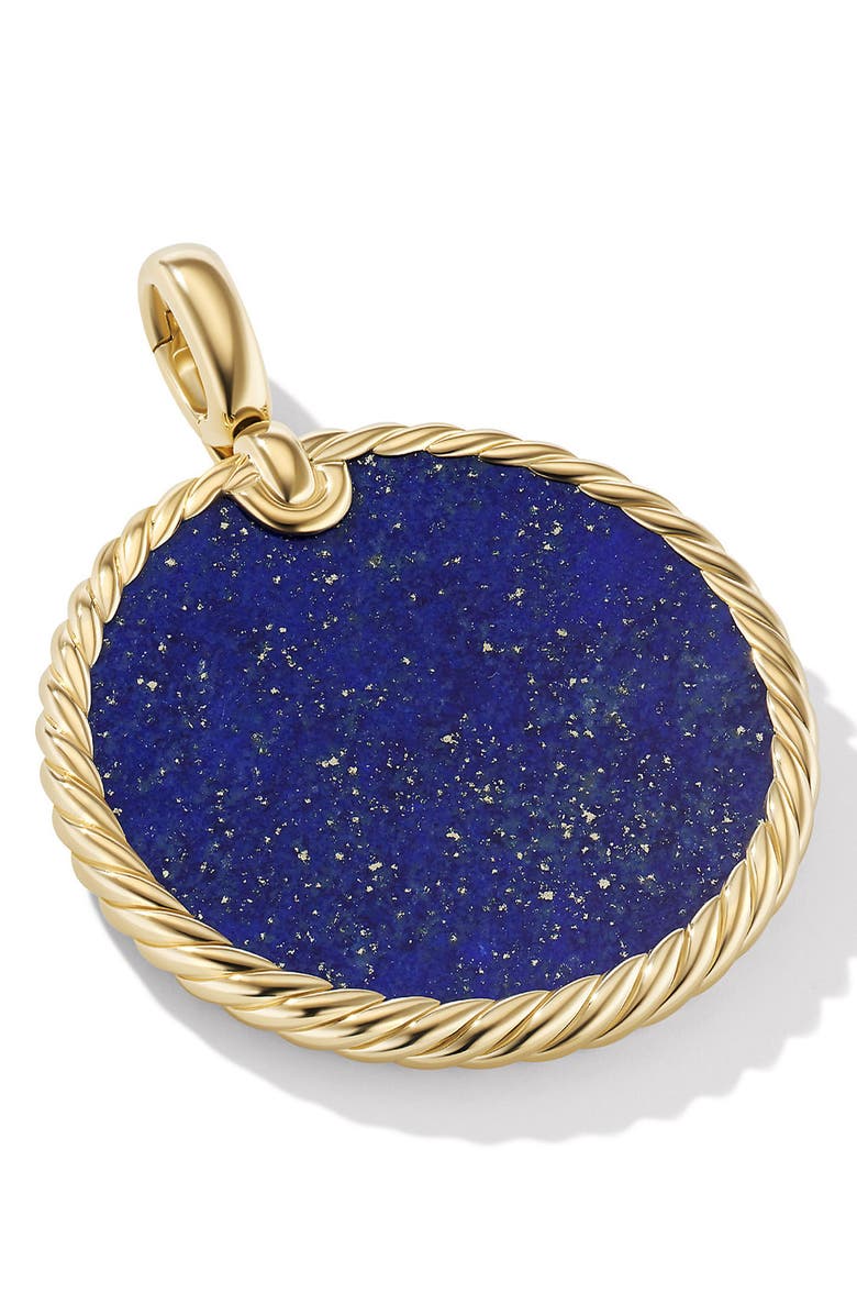 David Yurman DY Elements<sup>®</sup> Disc Pendant in 18K Yellow Gold with Lapis, Alternate, color, 18K Yellow Gold
