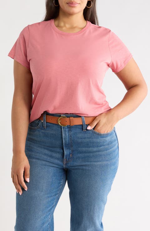 Crewneck Slub Pima Cotton T-Shirt (Plus)