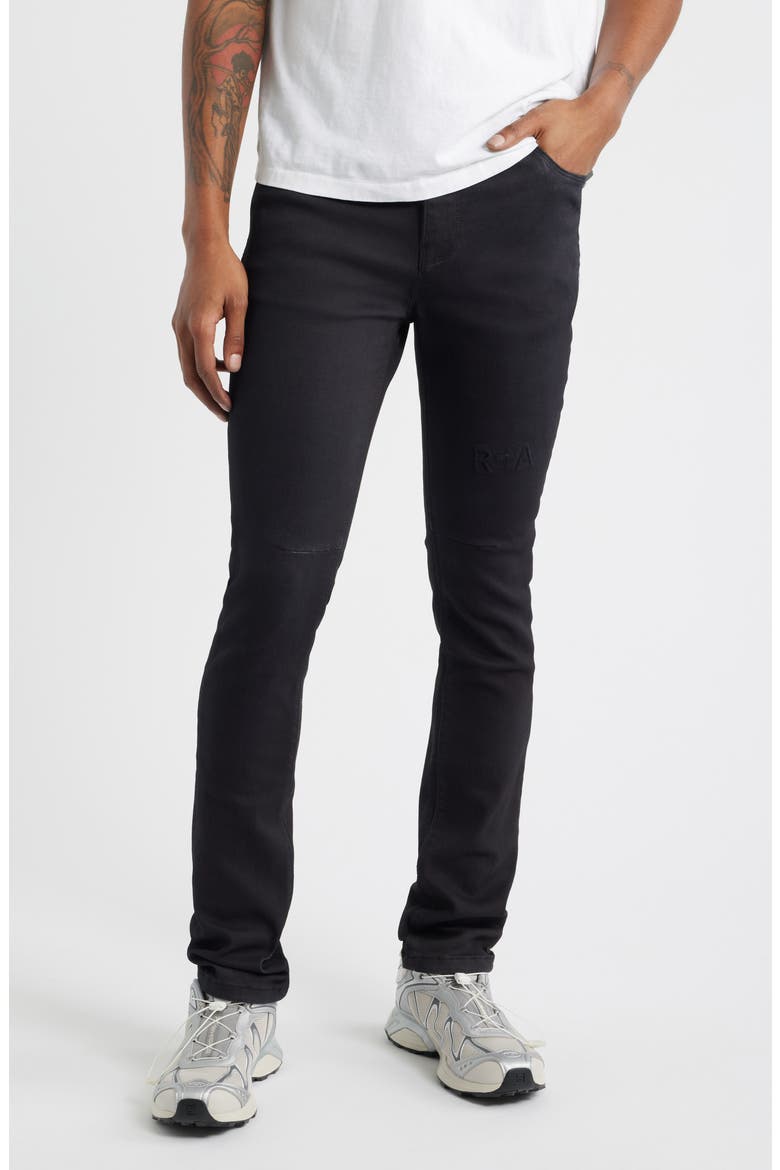 Bryant Mid Rise Skinny Jeans, Main, color, DUSTY NAVY TRIPLE CROSS