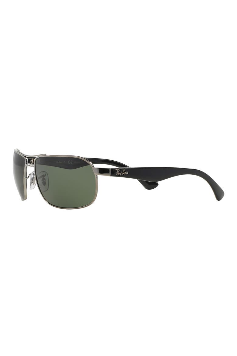 62mm Square Polarized Sunglasses, Alternate, color, GUNMETAL