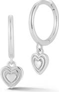 GLAZE JEWELRY Sterling Silver Heart Huggie Hoop Earrings