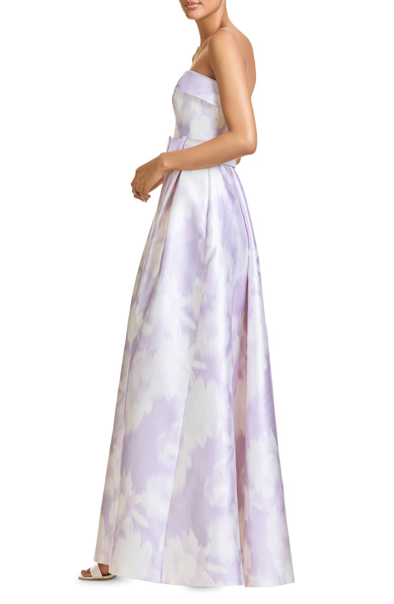 Sachin & Babi Brielle Ikat Floral Strapless Gown, Alternate, color, 