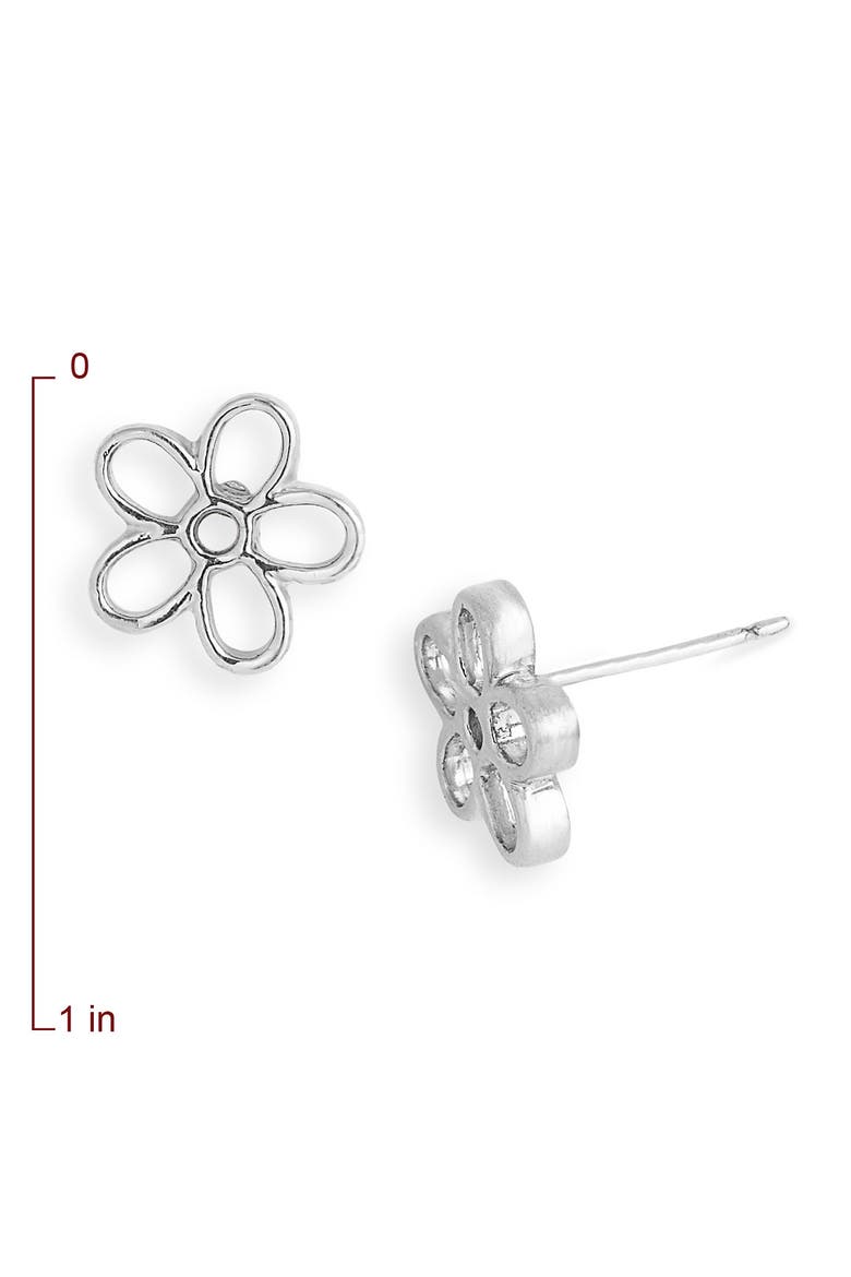 Daisy Stud Earrings, Alternate, color, SILVER