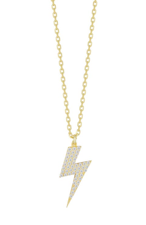 Cubic Zirconia Lightning Bolt Pendant Necklace